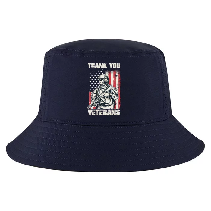 Thank You Veterans Memorial Day Veterans Day Gift Cool Comfort Performance Bucket Hat