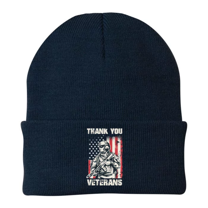 Thank You Veterans Memorial Day Veterans Day Gift Knit Cap Winter Beanie