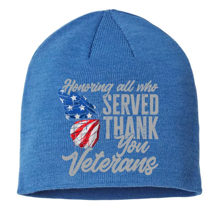 Thank You Veterans Day Honoring All Who Served Butterfly 8 1/2in Sustainable Knit Beanie