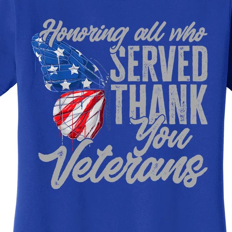 Thank You Veterans Day Honoring All Who Served Butterfly Women's T-Shirt