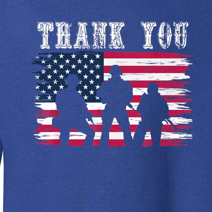 Thank You Veterans Gift Veterans Day Memorial Day Meaningful Gift Toddler Sweatshirt