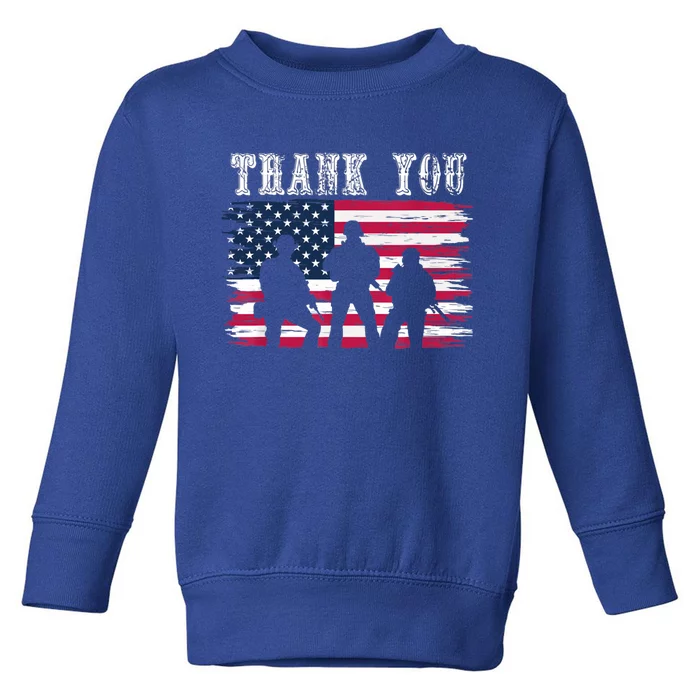 Thank You Veterans Gift Veterans Day Memorial Day Meaningful Gift Toddler Sweatshirt