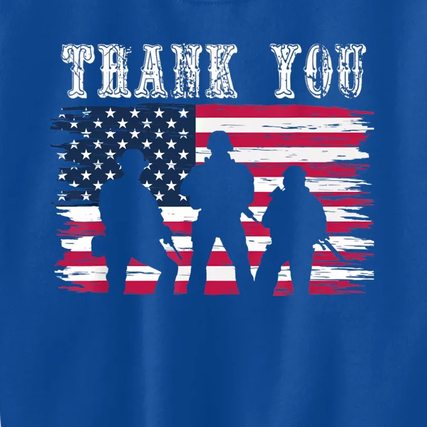 Thank You Veterans Gift Veterans Day Memorial Day Meaningful Gift Kids Sweatshirt