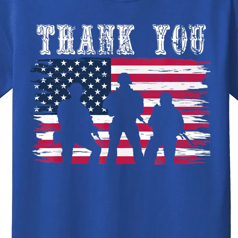 Thank You Veterans Gift Veterans Day Memorial Day Meaningful Gift Kids T-Shirt