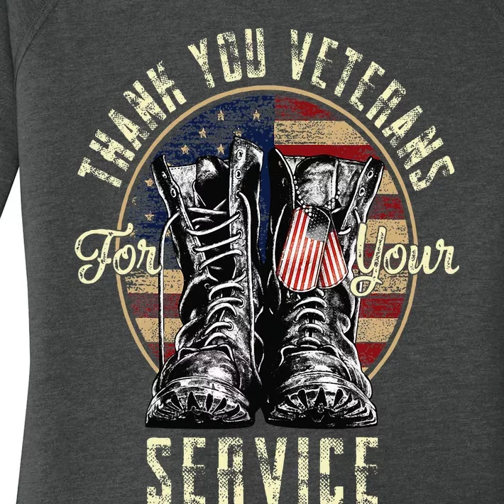 Thank you Veterans For Your Service Veterans Day Women's Perfect Tri Tunic Long Sleeve Shirt