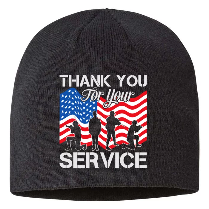 Thank You Veterans For Your Service Veterans Day 8 1/2in Sustainable Knit Beanie