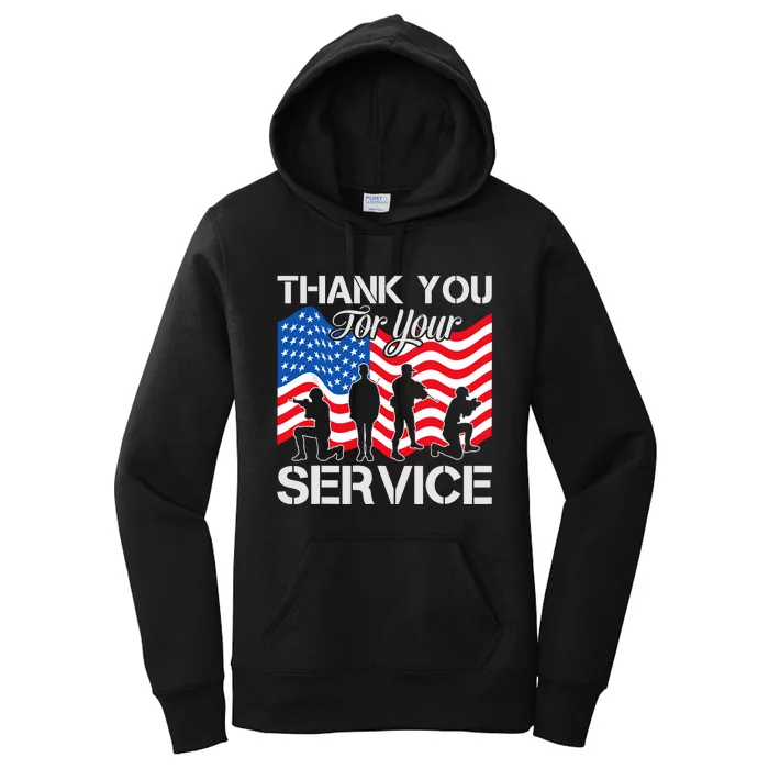 Thank You Veterans For Your Service Veterans Day Women's Pullover Hoodie