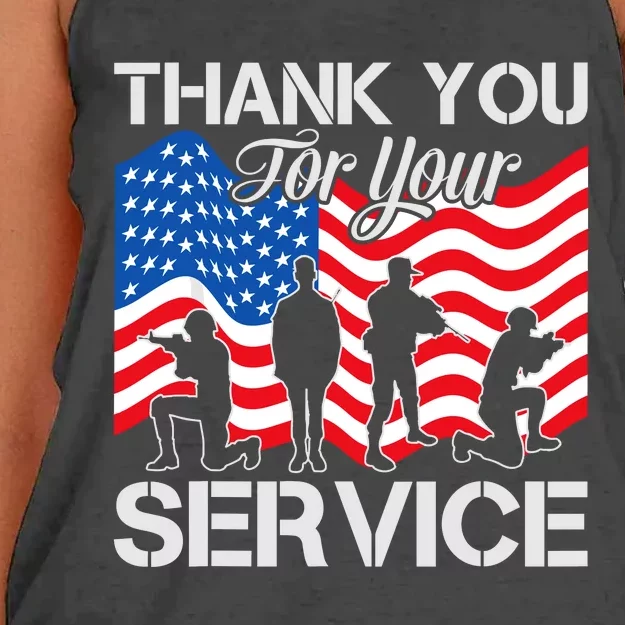 Thank You Veterans For Your Service Veterans Day Women's Knotted Racerback Tank