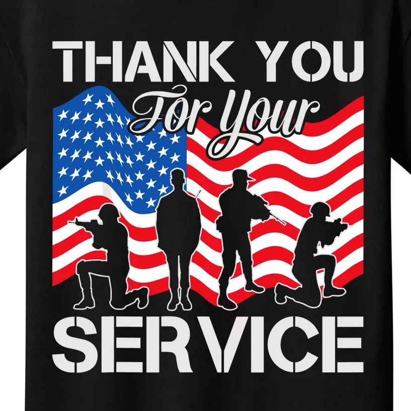 Thank You Veterans For Your Service Veterans Day Kids T-Shirt