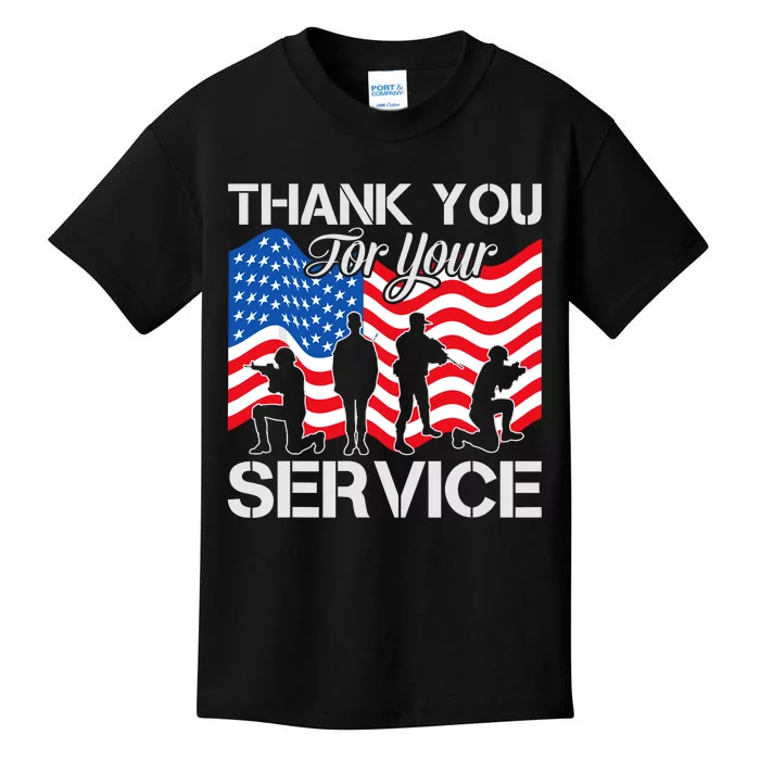 Thank You Veterans For Your Service Veterans Day Kids T-Shirt