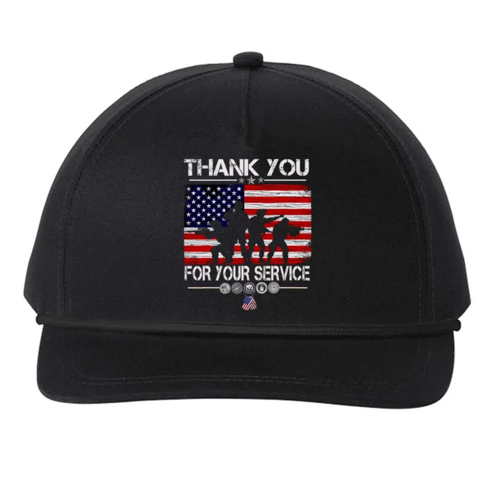 Thank You Veterans For Your Service Veterans Day Snapback Five-Panel Rope Hat