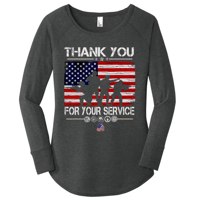 Thank You Veterans For Your Service Veterans Day Women's Perfect Tri Tunic Long Sleeve Shirt