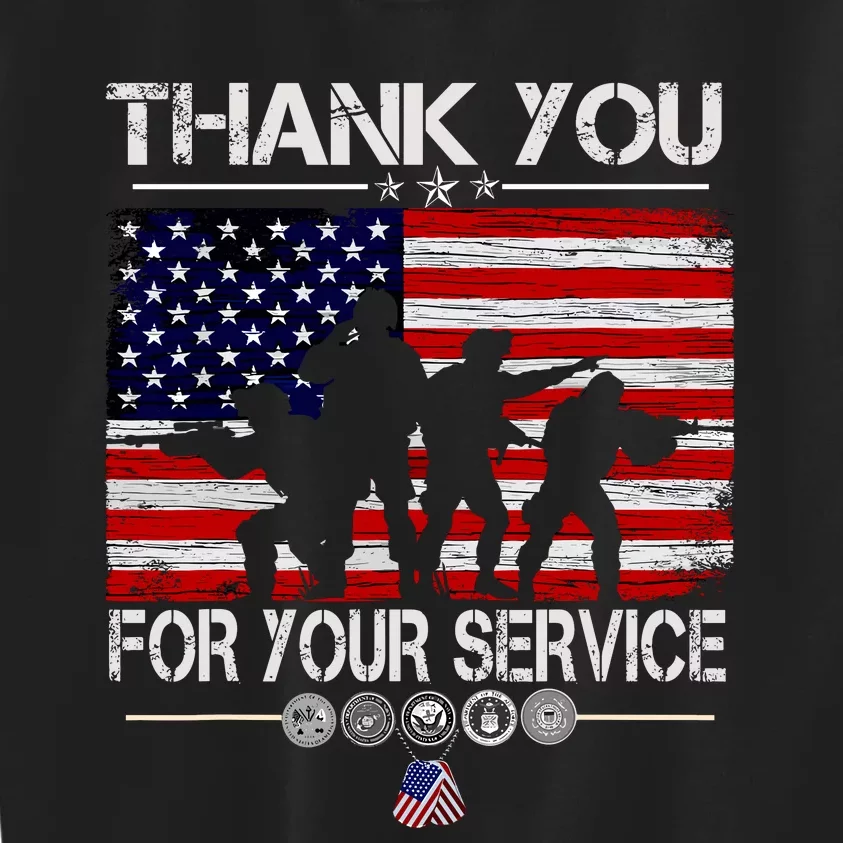 Thank You Veterans For Your Service Veterans Day Kids Sweatshirt