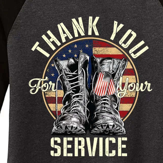 Thank you Veterans For Your Service Veterans Day Women's Tri-Blend 3/4-Sleeve Raglan Shirt