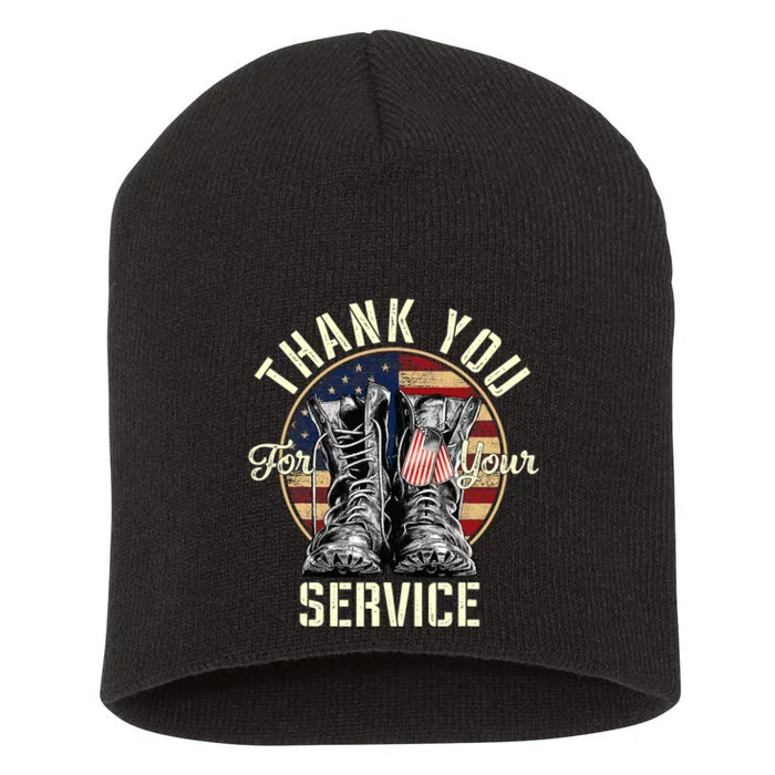 Thank you Veterans For Your Service Veterans Day Short Acrylic Beanie