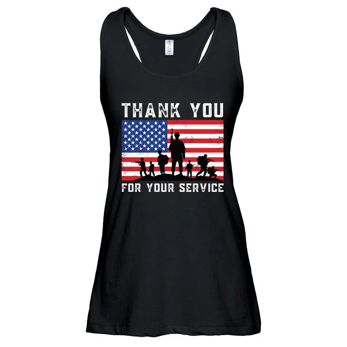 Thank You Veterans For Your Service Veterans Day Ladies Essential Flowy Tank