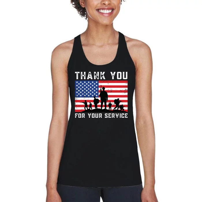 Thank You Veterans For Your Service Veterans Day Women's Racerback Tank