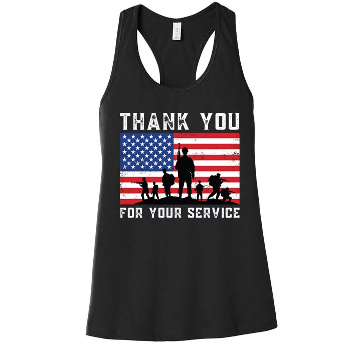 Thank You Veterans For Your Service Veterans Day Women's Racerback Tank