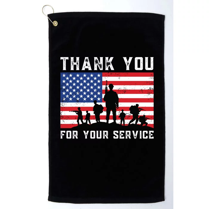 Thank You Veterans For Your Service Veterans Day Platinum Collection Golf Towel