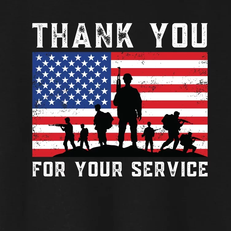 Thank You Veterans For Your Service Veterans Day Women's Crop Top Tee