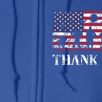 Thank You! Veterans Day And Memorial Day Partiotic Military Gift Full Zip Hoodie