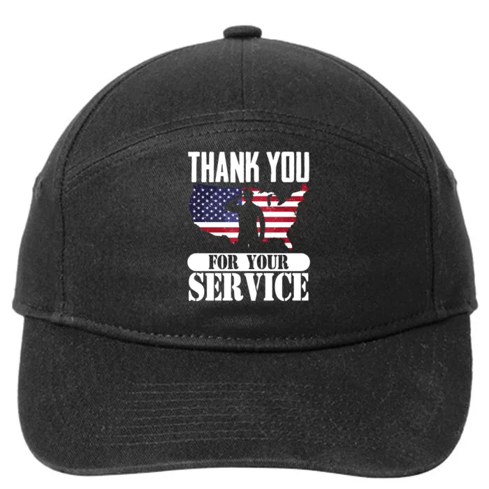 Thank You Veterans For Your Service Veterans Day 7-Panel Snapback Hat