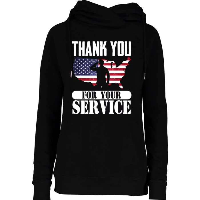 Thank You Veterans For Your Service Veterans Day Womens Funnel Neck Pullover Hood