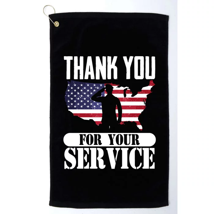 Thank You Veterans For Your Service Veterans Day Platinum Collection Golf Towel