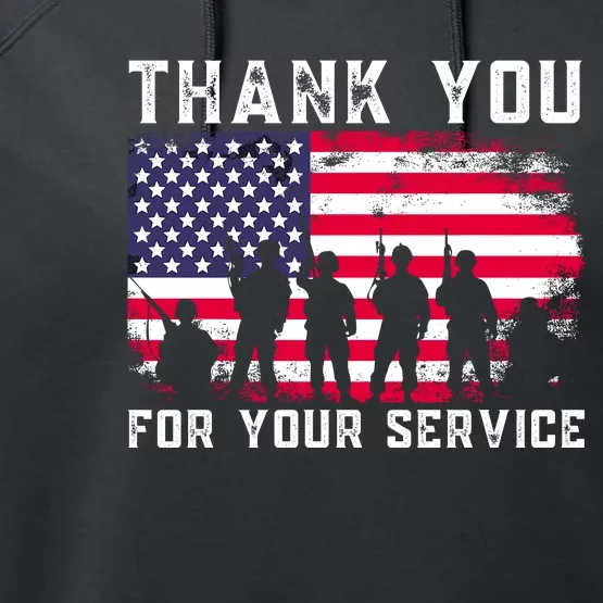 Thank You Veterans For Your Service Veterans Day Performance Fleece Hoodie