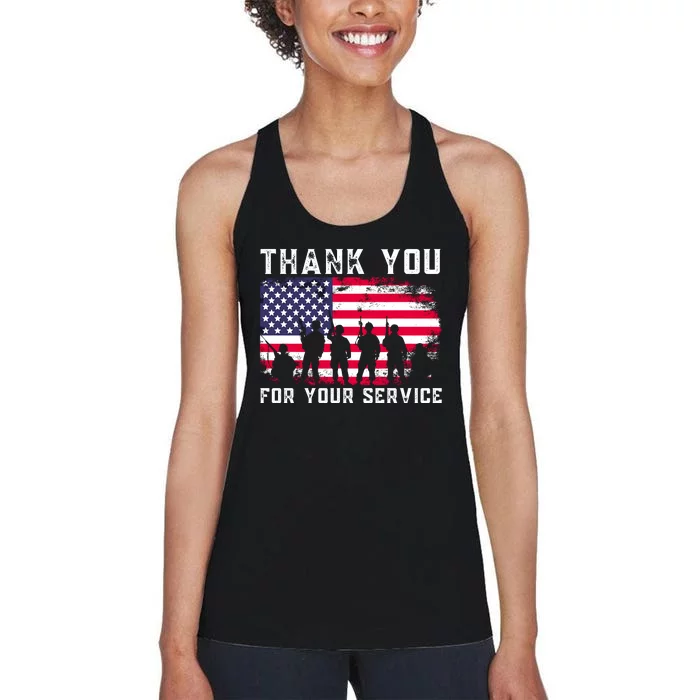 Thank You Veterans For Your Service Veterans Day Women's Racerback Tank