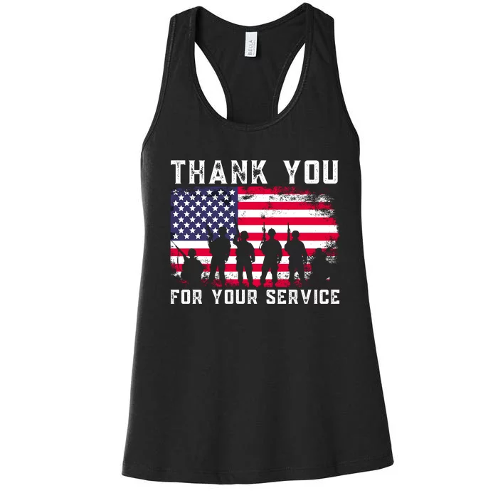 Thank You Veterans For Your Service Veterans Day Women's Racerback Tank