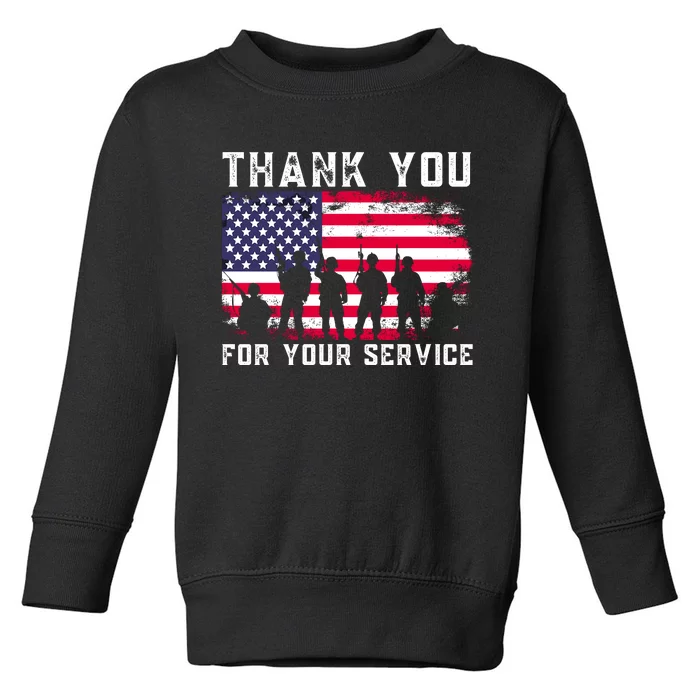 Thank You Veterans For Your Service Veterans Day Toddler Sweatshirt