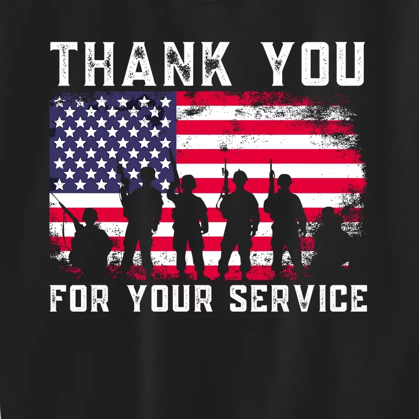 Thank You Veterans For Your Service Veterans Day Kids Sweatshirt