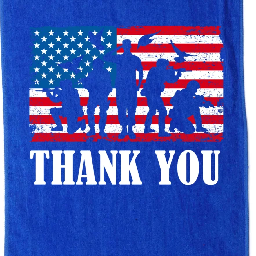 Thank You! Veterans Day And Memorial Day Partiotic Military Gift Platinum Collection Golf Towel