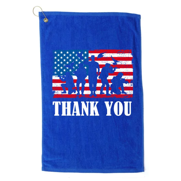 Thank You! Veterans Day And Memorial Day Partiotic Military Gift Platinum Collection Golf Towel