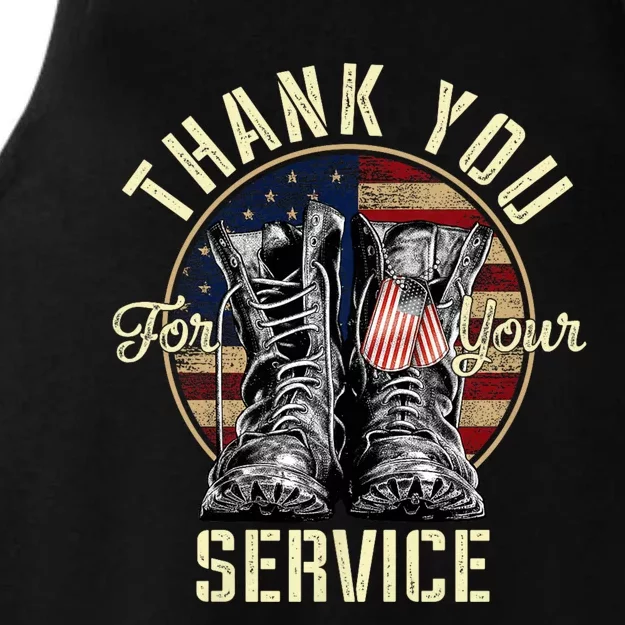 Thank You Veterans For Your Service Veterans Day Ladies Tri-Blend Wicking Tank