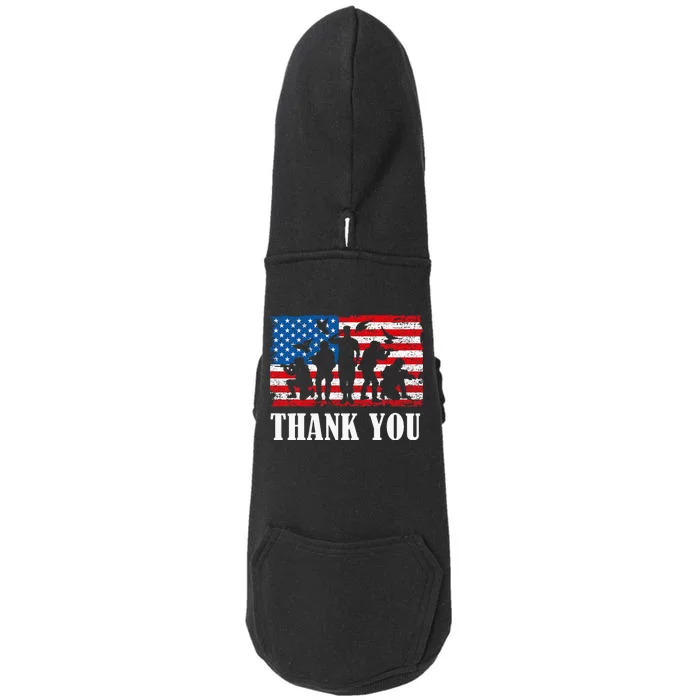 Thank You! Veterans Day & Memorial Day Partiotic Military Doggie 3-End Fleece Hoodie