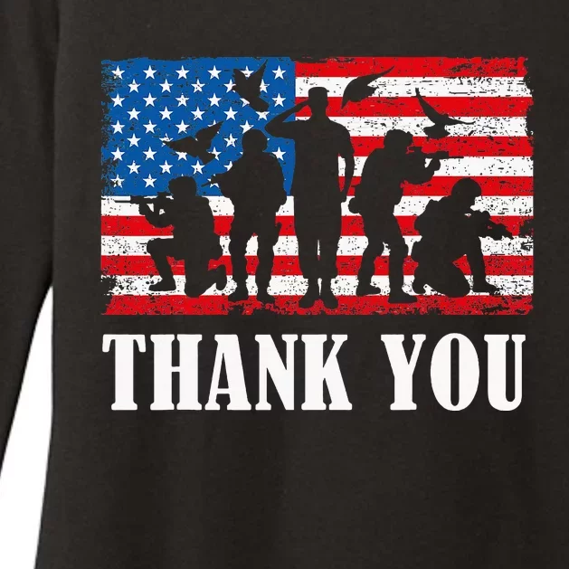 Thank You! Veterans Day & Memorial Day Partiotic Military Womens CVC Long Sleeve Shirt