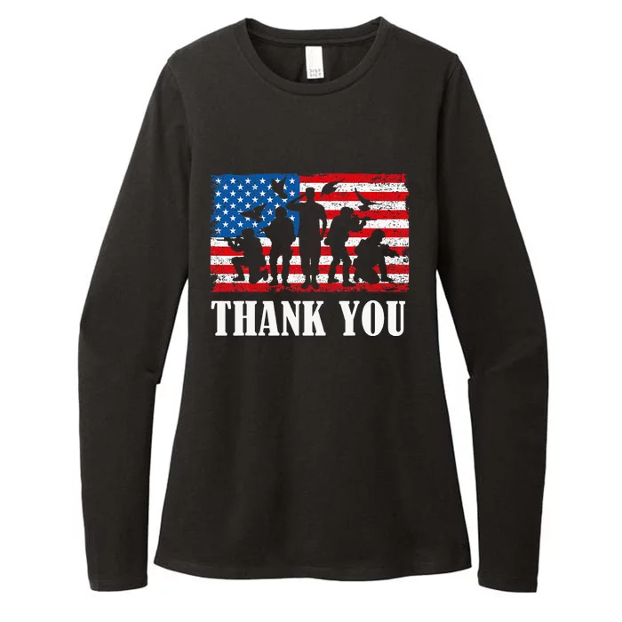 Thank You! Veterans Day & Memorial Day Partiotic Military Womens CVC Long Sleeve Shirt