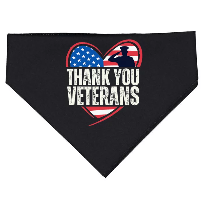 Thank You Veterans Day Partiotic Military Usa USA-Made Doggie Bandana