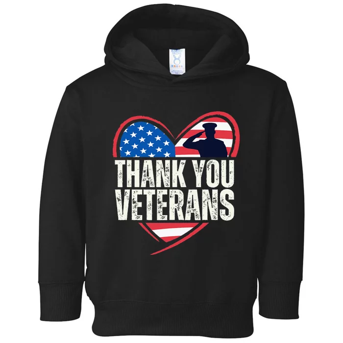 Thank You Veterans Day Partiotic Military Usa Toddler Hoodie