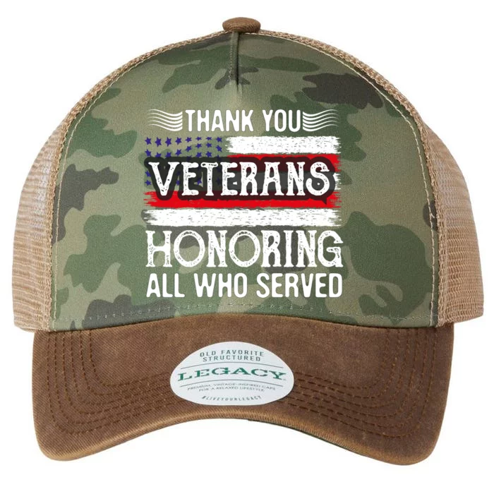 Thank You Veterans Day Honoring All Who Served Us Flag Legacy Tie Dye Trucker Hat