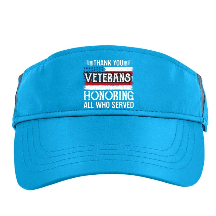 Thank You Veterans Day Honoring All Who Served Us Flag Adult Drive Performance Visor