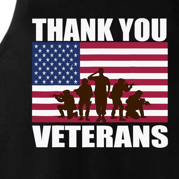 Thank You Veterans Day, Day Memorial Ladies Tri-Blend Wicking Tank