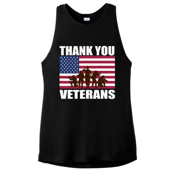 Thank You Veterans Day, Day Memorial Ladies Tri-Blend Wicking Tank