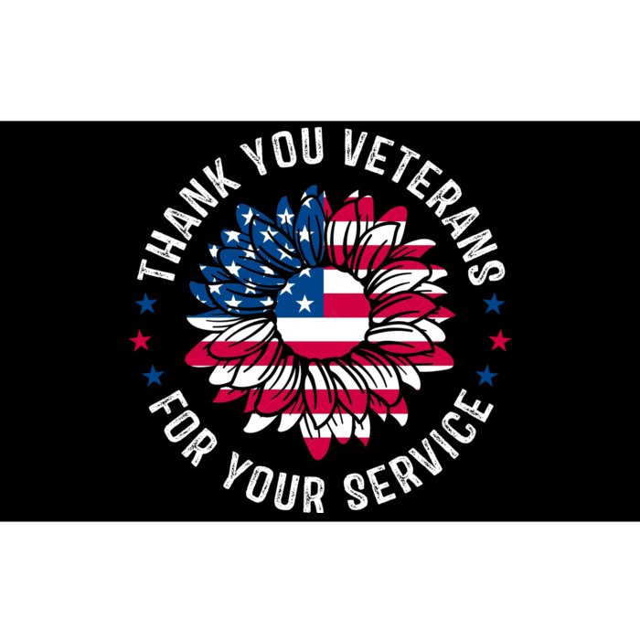 Thank You Veterans For You Service Usa Floral Bumper Sticker