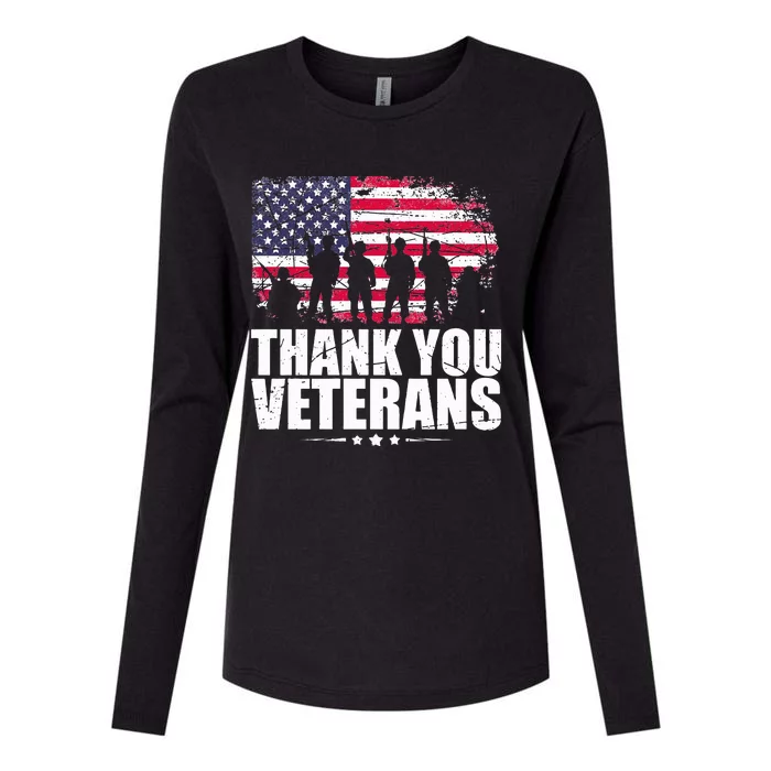 Thank You! Veterans Day & Memorial Day Partiotic Military Womens Cotton Relaxed Long Sleeve T-Shirt