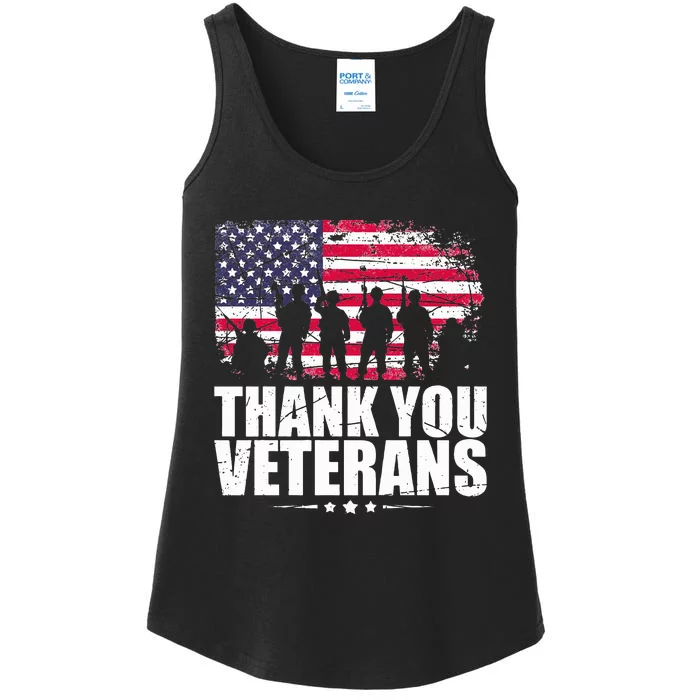 Thank You! Veterans Day & Memorial Day Partiotic Military Ladies Essential Tank