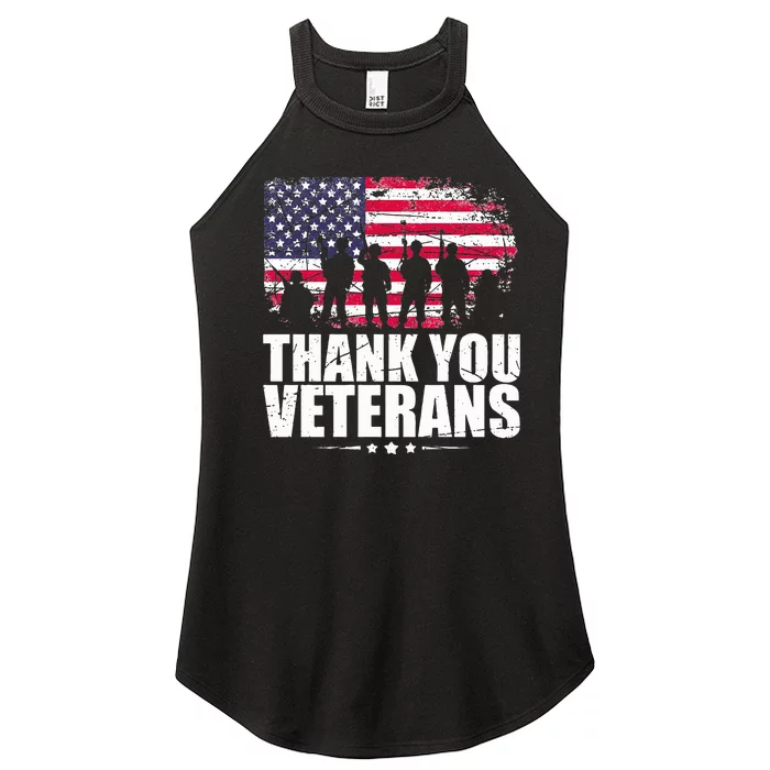 Thank You! Veterans Day & Memorial Day Partiotic Military Women’s Perfect Tri Rocker Tank