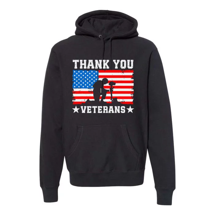 Thank You Veterans Day Memorial Day Patriotic Premium Hoodie